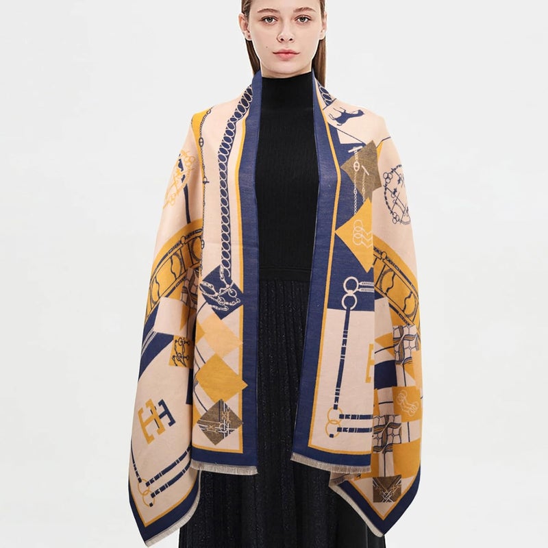 EXTREE Scarfs for Women Pashmina Silky Shawl Wrap for Evening Dressing Blanket Open Front Poncho Cape - Image 3